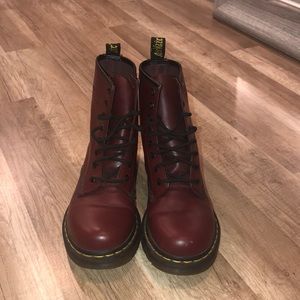 Dr Martens cherry red smooth leather